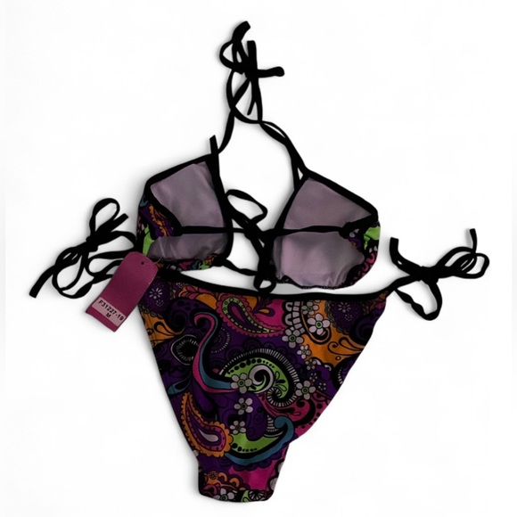 Choice by Bluewave Floral Neon Paisley Two-Piece Bikini Women’s Size M (NWT) - Picture 2 of 3